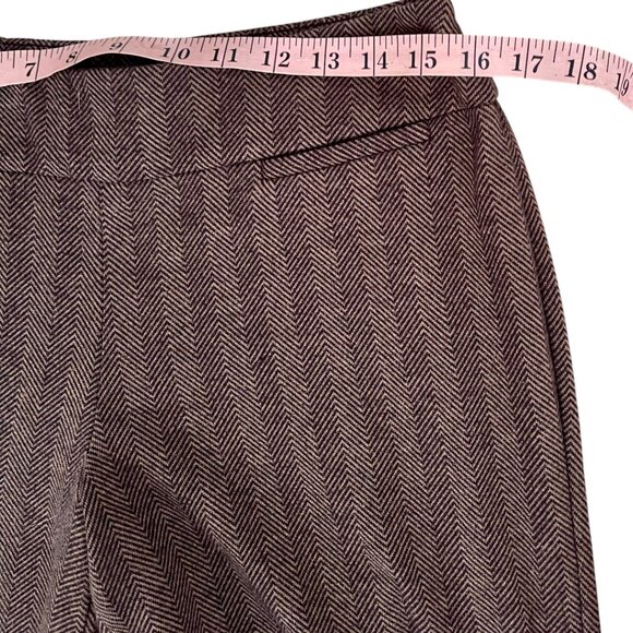 NEW YORK & CO Brand Women's Pull On Herringbone Brown Pants ~ Medium - Picture 3 of 5